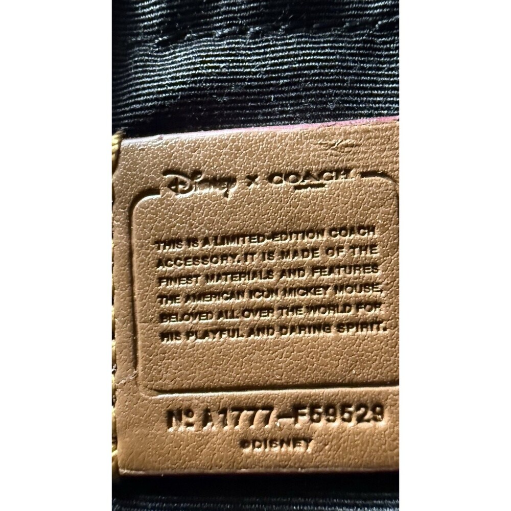 Coach x Disney Mickey Mouse Wristlet Chalk Leather F59529 Phone Wallet Pre-owned - Picture 7 of 12
